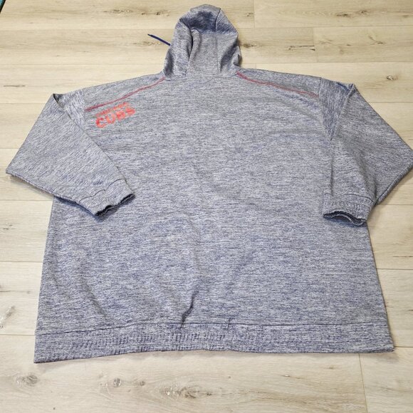 Vtg Unisex Majestic Baseball Zip Up Hooded Jacket Heather Blue/Grey Size 5XL - Picture 8 of 8